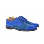 Oferta marimea 42, pantofi barbati casual din piele naturala combinata, culoare albastru - L858AL